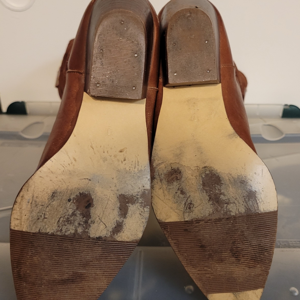 Pazzo Brown Western Leather Boots Size 10 Cowboy Style Pull Distressed Leather - Picture 9 of 9